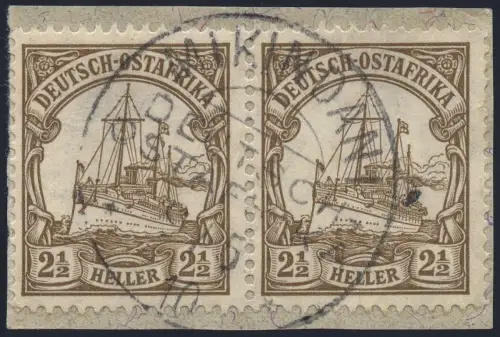 DOA 1910 Michel 30 Paar ° Mikindani 9/5/10 Type 2 Luxus Briefstück / 352