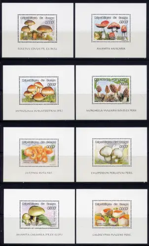 Kongo Brazzaville 1999 Pilze Funghi Mushrooms Block A-H 135 MNH