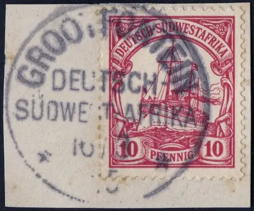 DSWA 1915 Michel 26 ° Grootfontein 16/3/15 Kriegsdatum Briefstück / 165