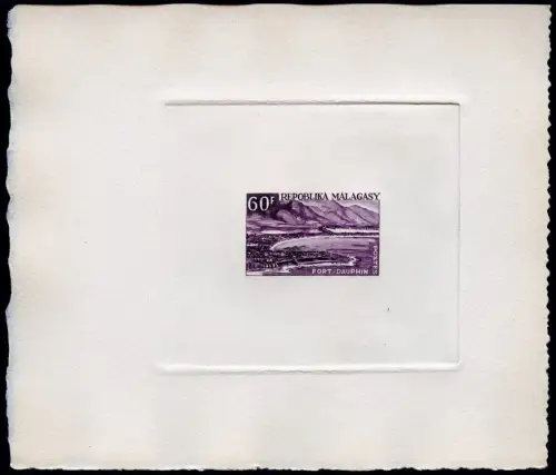 Madagaskar 1962 Gebirge Vulkan Fort-Dauphin Hafen 481 Artist Sunken Die Proof