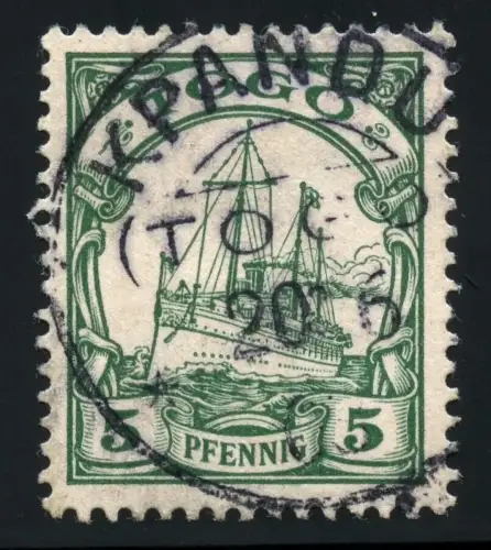 Togo 1907 Michel 8 Kaiseryacht 5 Pf ° Kpandu 20/6/? Arge Type 1 / 46