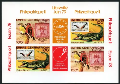 Zentralafrika 1978 Vögel Kreuzschnäbel Essen 576-577 Epreuve Deluxe MNH/852