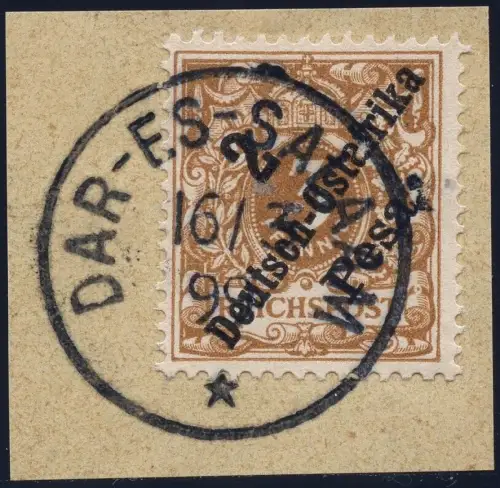 DOA 1896 Michel 6 b Briefstück Luxus ° Dar-Es-Salaam 16/3/99 Geprüft BPP / 245