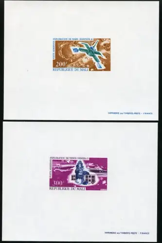 Space Raumfahrt 1971 Mali Mars Venus Mariner Venera 286-287 Epreuve Deluxe/1170