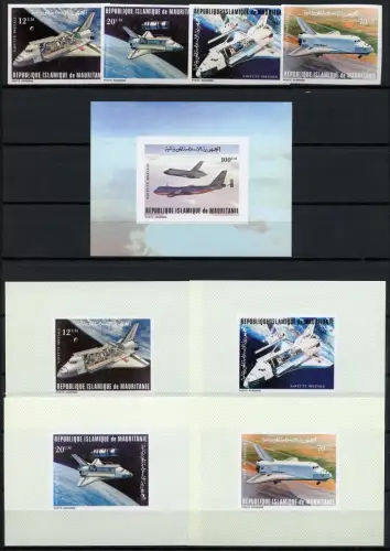 Space Raumfahrt 1981 Mauritania Mauretanien 715-718 Block 31 + Deluxe U MNH/1155