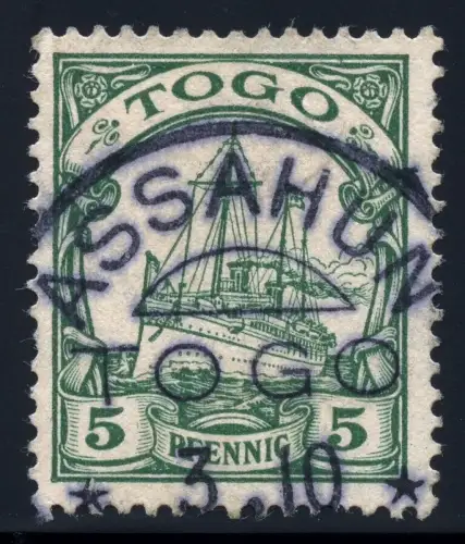 Togo 1907 Michel 8 Kaiseryacht 5 Pf ° Assahun 3/10/? Schwarzblau  / 45
