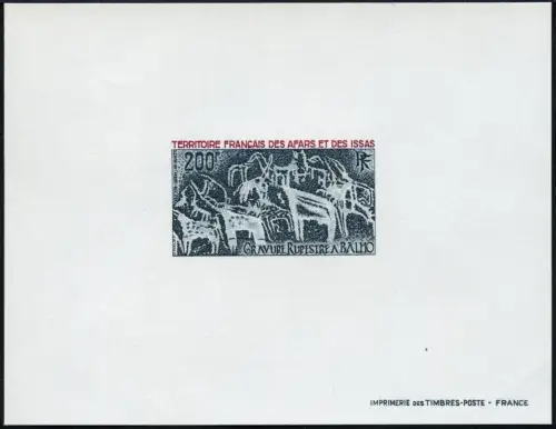 Afar und Issa 1974 Felsgravuren von Balho Tiere 103 Flugpost Epreuve de Luxe