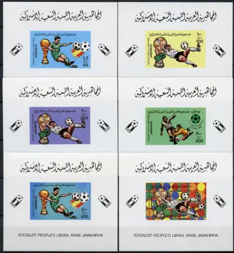 48/Libyen Libya 1982 Fußball WM Soccer World Cup 990-995 B Imperf Luxusblocks