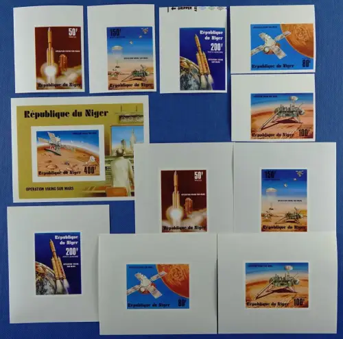 Space Raumfahrt 1977 Niger Viking 565-569 U Block 16 U + Deluxe Imperf MNH/1216