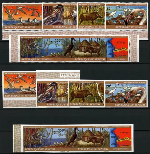 Senegal 1978 Vögel Pelikan Seeschwalben 659-664 A & U Ungezähnt ND MNH / 591