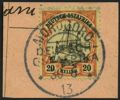 DOA 1913 Michel 34 Morogoro 30/6/13 Luxus Briefstück/PA / 350