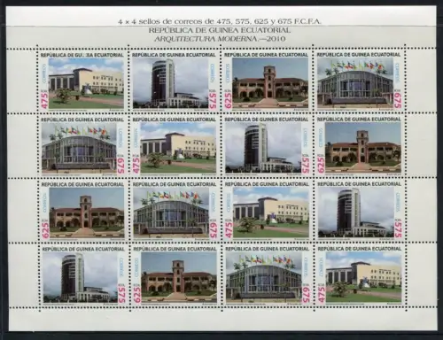Äquatorialguinea 2010 Moderne Architektur Architecture Kleinbogen Postfrisch MNH