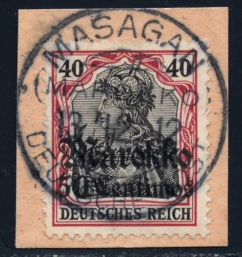 DP Marokko 1912 Michel 52 ° Masagan 13/12/12 Type 2 Luxus Briefstück/PA / 111