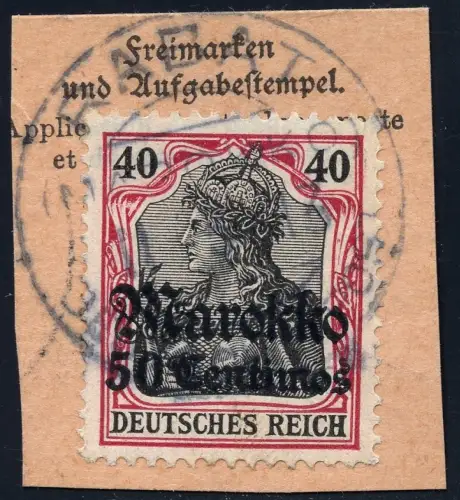 DP Marokko 1913 Michel 52 ° Rabat 11/5/13 Type 2 Luxus Briefstück/PA/ 105