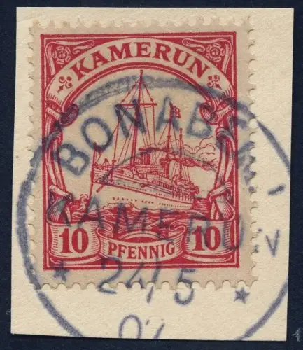 Kamerun 1902 Michel 9 ° Bonaberi 24/5/02 Briefstück Luxus / 18