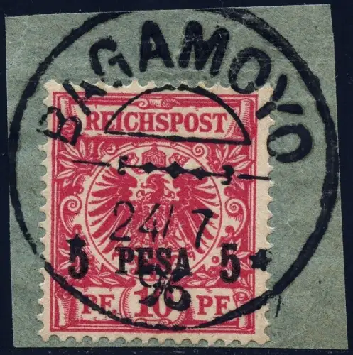 DOA 1893 Michel 3 c Briefstück Luxus ° Bagamoyo 24/7/96 Geprüft BPP / 241