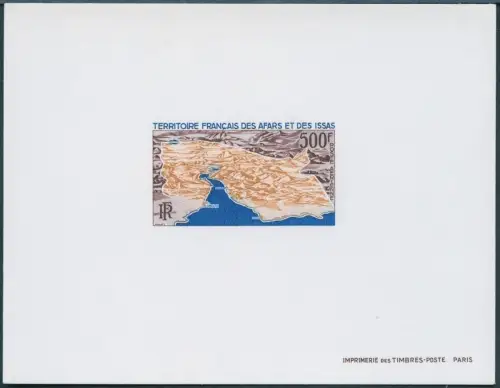 Afar und Issa 1968 Reliefkarte Berge Küste Braun 18 Epreuve de Luxe MNH