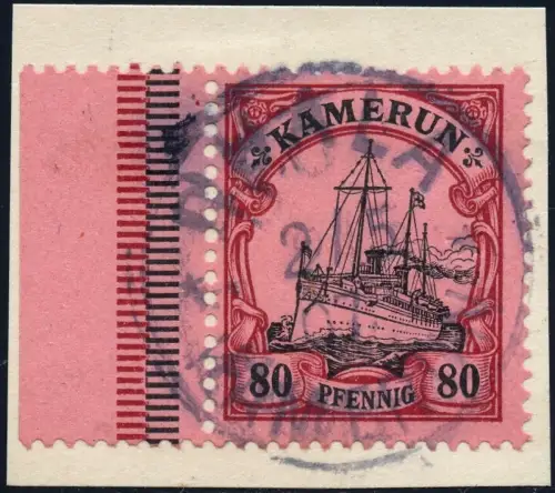 Kamerun 1907 Michel 15 Rand ° Duala 2/5/07 Briefstück Luxus Geprüft BPP / 88
