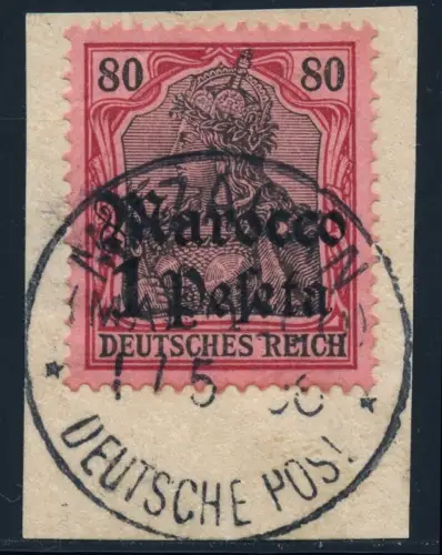 DP Marokko 1905 Michel 29 Germania Briefstück Luxus ° Mazagan 1/5/06 / 53