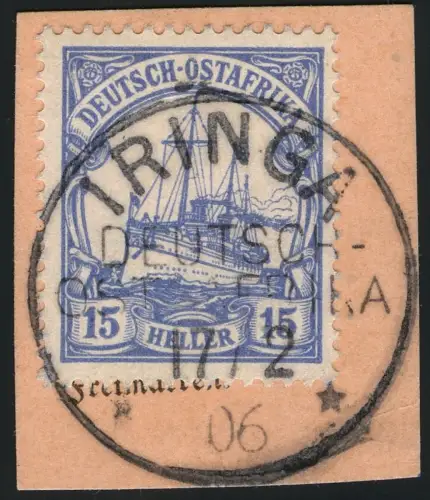 DOA 1906 Michel 25 ° Iringa 17/2/06 Luxus Briefstück/Postanweisung / 340