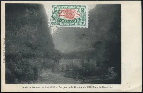 Reunion 1911 Ansichtskarte Salazie EF Landkarte Saint Denis Tasmanien / 816