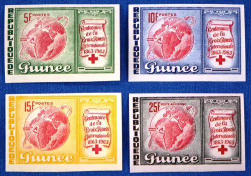 Space Raumfahrt 1963 Guinea Rotes Kreuz Red Cross 204-207 B Imperf MNH/1109