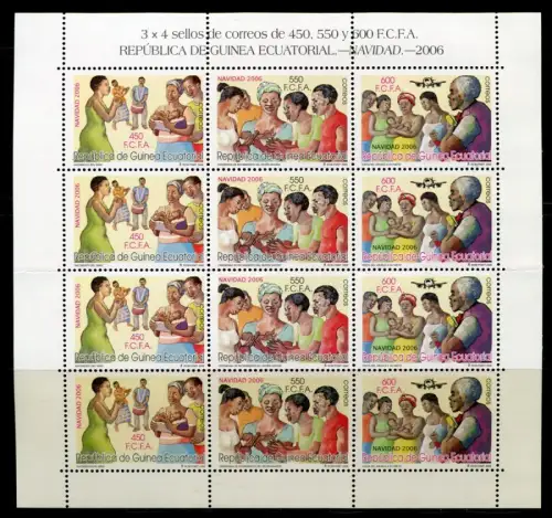 Äquatorialguinea 2006 Weihnachten Christmas 2004-06 Kleinbogen MNH