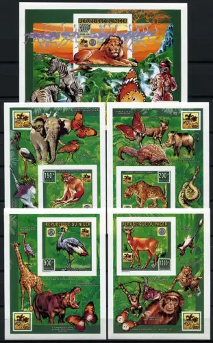 Schmetterlinge 1996 Niger Pfadfinder Tiere Block 85 + Blocksatz Ungezähnt /170