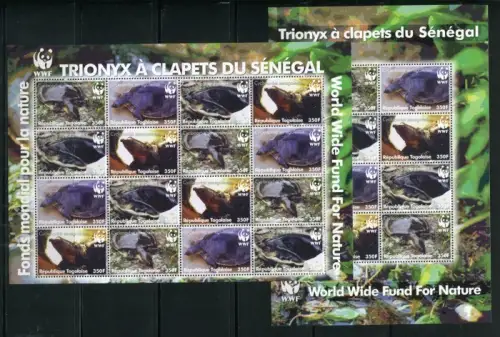Togo 2006 Schildkröten Turtles WWF 3337-40 ZD-Kleinbögen MNH