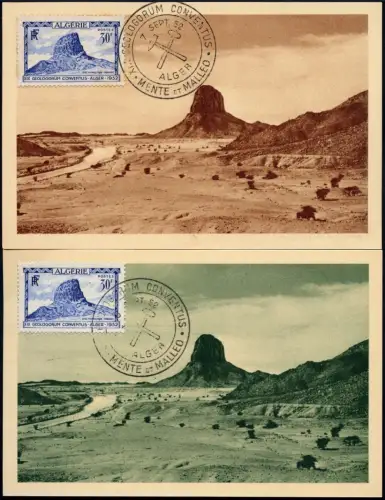 Algerien Algeria 1952 Phonolithfels Vulkangestein Berg 309 Maxikarten Maxicards
