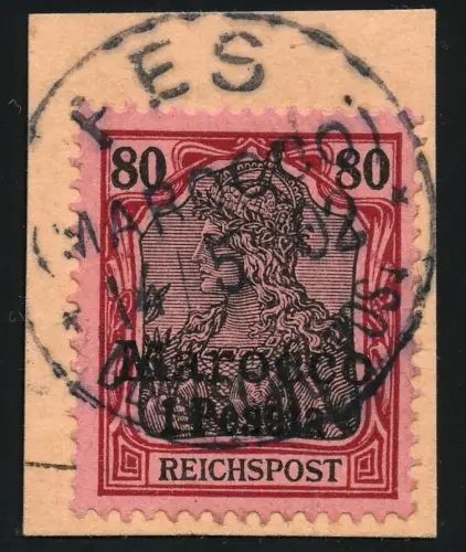 DP Marokko 1902 Michel 15 ° Fes 14/5/02 Type 1 Luxus Briefstück/PA / 87