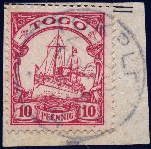Togo 1914 Michel 9 Kaiseryacht ° Tokpli 8.6.14 Briefstück / 29