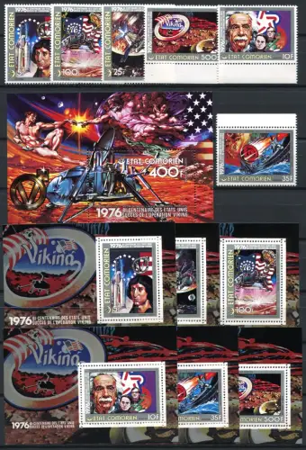 236/SPACE RAUMFAHRT 1976 Komoren Comores USA Viking 305-310 Block 51-57 A MNH