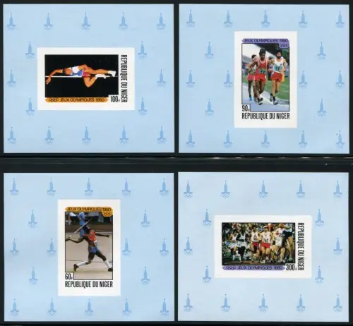 Niger 1980 Olympiade Moskau Olympics 695-698 Deluxe Blocks Postfrisch MNH