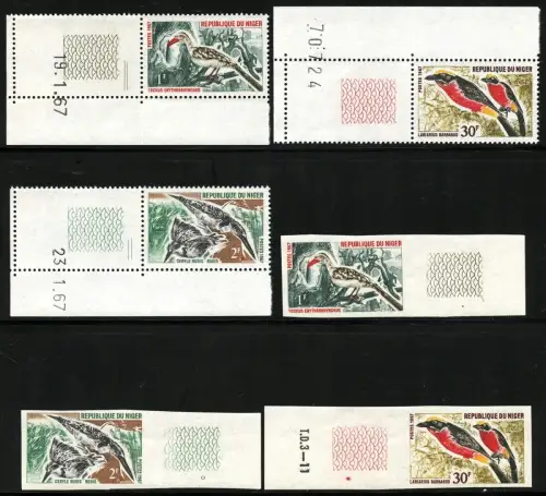 Niger 1967 Vögel Graufischer Goldschnabel 149-151 A & U Ungezähnt ND MNH / 581