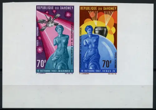Space Raumfahrt 1968 Dahomey Planet Venus von Milo 335-336 U Imperf MNH/1075