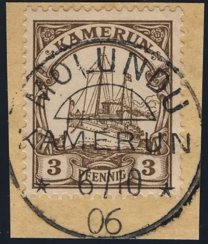 Kamerun 1906 Michel 7 ° Molundu 6/10/06 Luxus Briefstück / 106