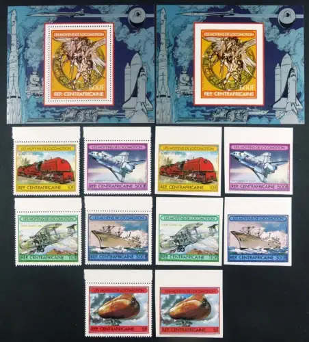 Space Raumfahrt 1982 Zentralafrika Verkehr 825-830 A/B Block 173 A/B MNH / 560