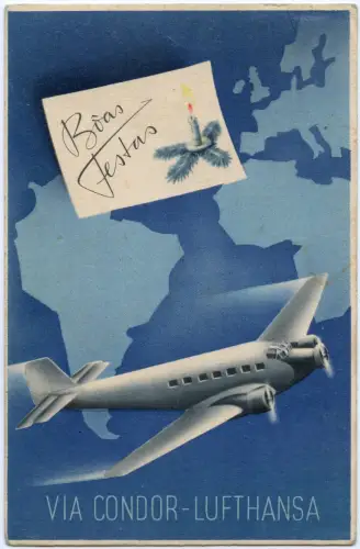 Katapult 1936 Brasilien Condor Weihnachtskarte Florianopolis H 502 Catapult/1590