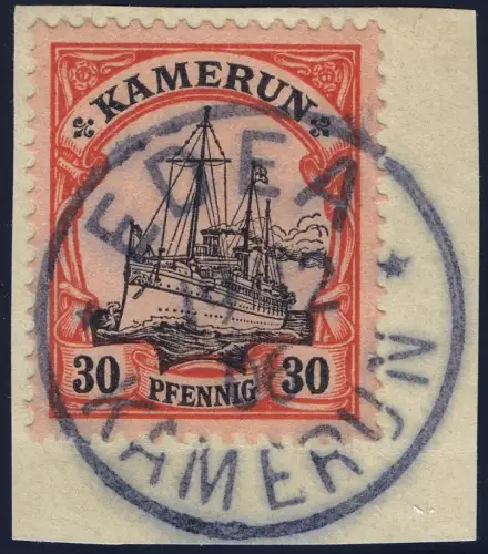 Kamerun 1906 Michel 12  ° Edea 19/12/06 Luxus Briefstück / 116