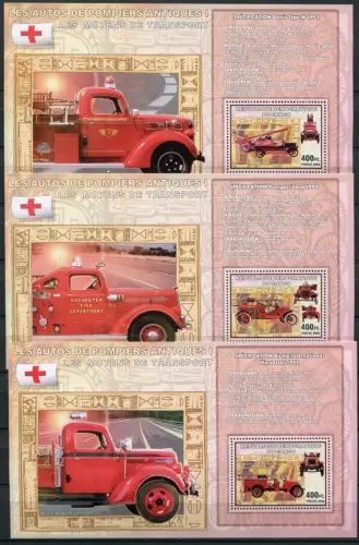 Kongo Kinshasa 2006 Feuerwehr Fire Brigade Feuerwehrautos Blocks (6) MNH