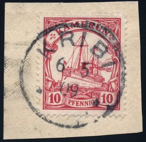 Kamerun 1909 Michel 22 ° Kribi 6/5/09 Briefstück Einwandfrei / 49