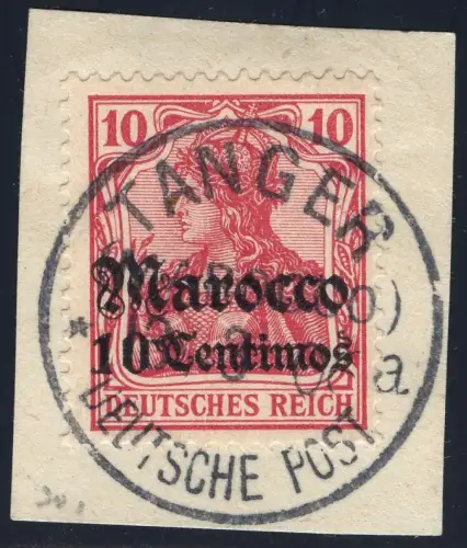 DP Marokko 1906 Michel 23 ° Tanger a 13/3/06 Type 2 Luxus Briefstück / 93