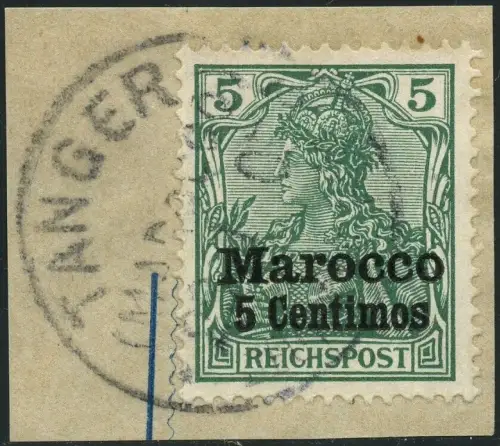DP Marokko 1903 Michel 8 II Germania Briefstück ° Tanger Tadellos / 47