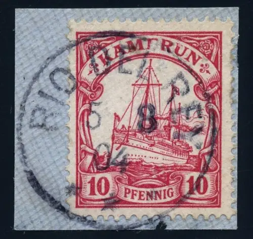 Kamerun 1904 Michel 9 ° Rio del Rey 5/8/04 Briefstück / 62