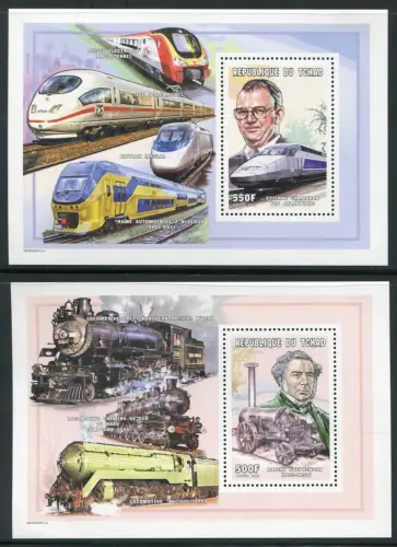Tschad Chad 2001 Eisenbahn Railways Trains TGV Block 327-328 Postfrisch MNH