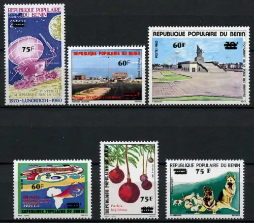 Space Raumfahrt 1983 Benin Denkmal Hunde Schäferhund Hotel Baum 307-312 MNH/1084