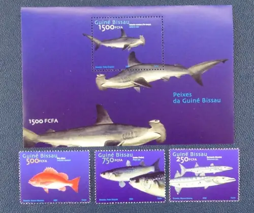 Guinea Bissau 2002 Fische Fishes Poissons Pesci Hammerhai 2025-27 Block 380 MNH