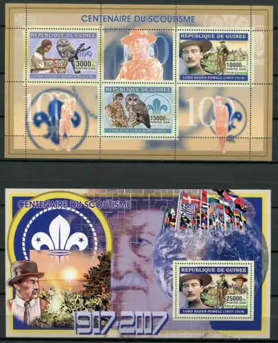 Guinea 2006 Pfadfinder Scouts Vögel Birds Eulen Owls Flaggen Postfrisch MNH
