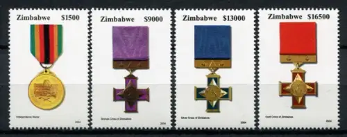 Zimbabwe Simbabwe 2004 Orden Medals Militär Military 778-781 Postfrisch MNH